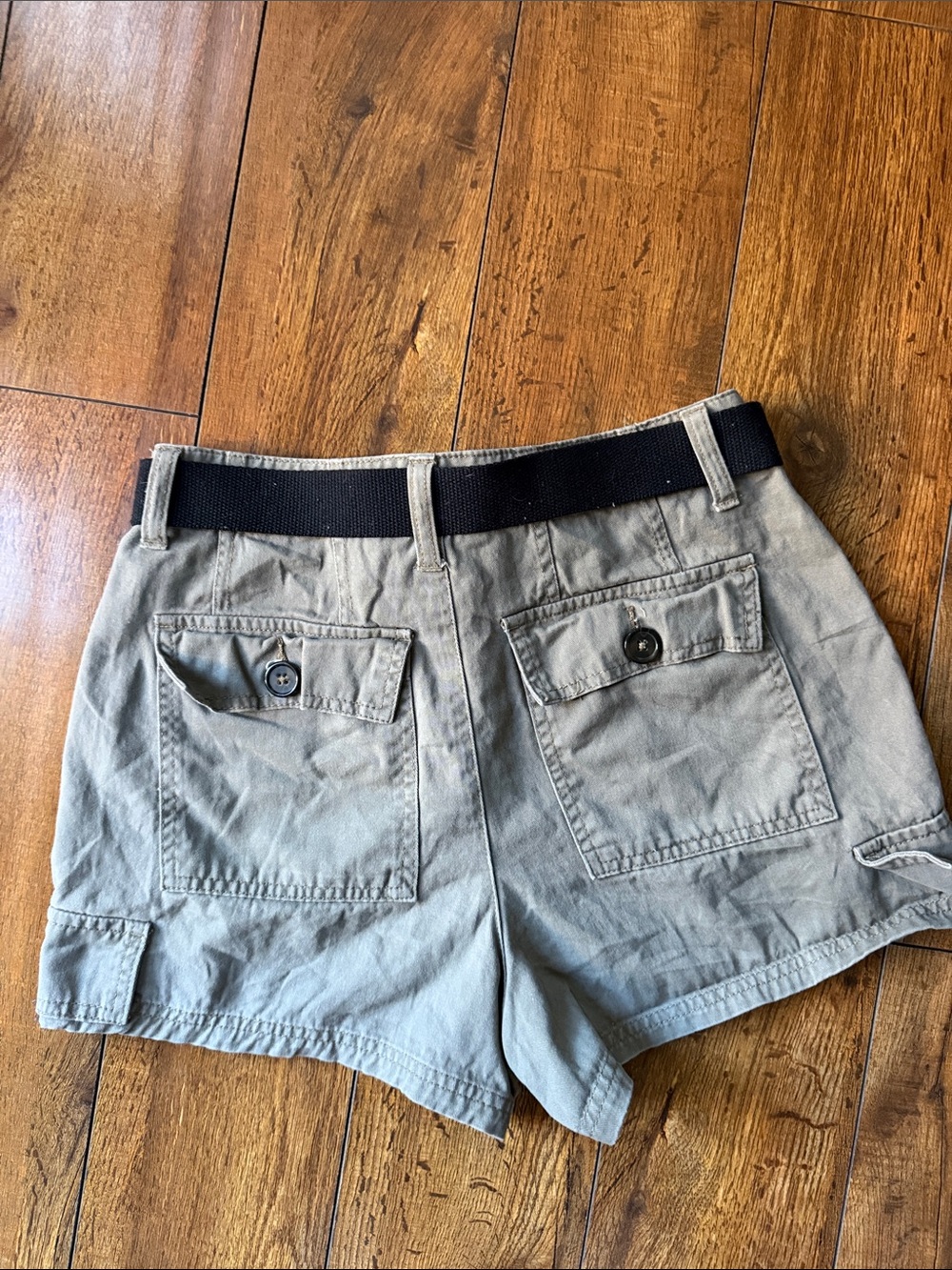 Forever 21 Light Gray Cargo Shorts with Black Belt